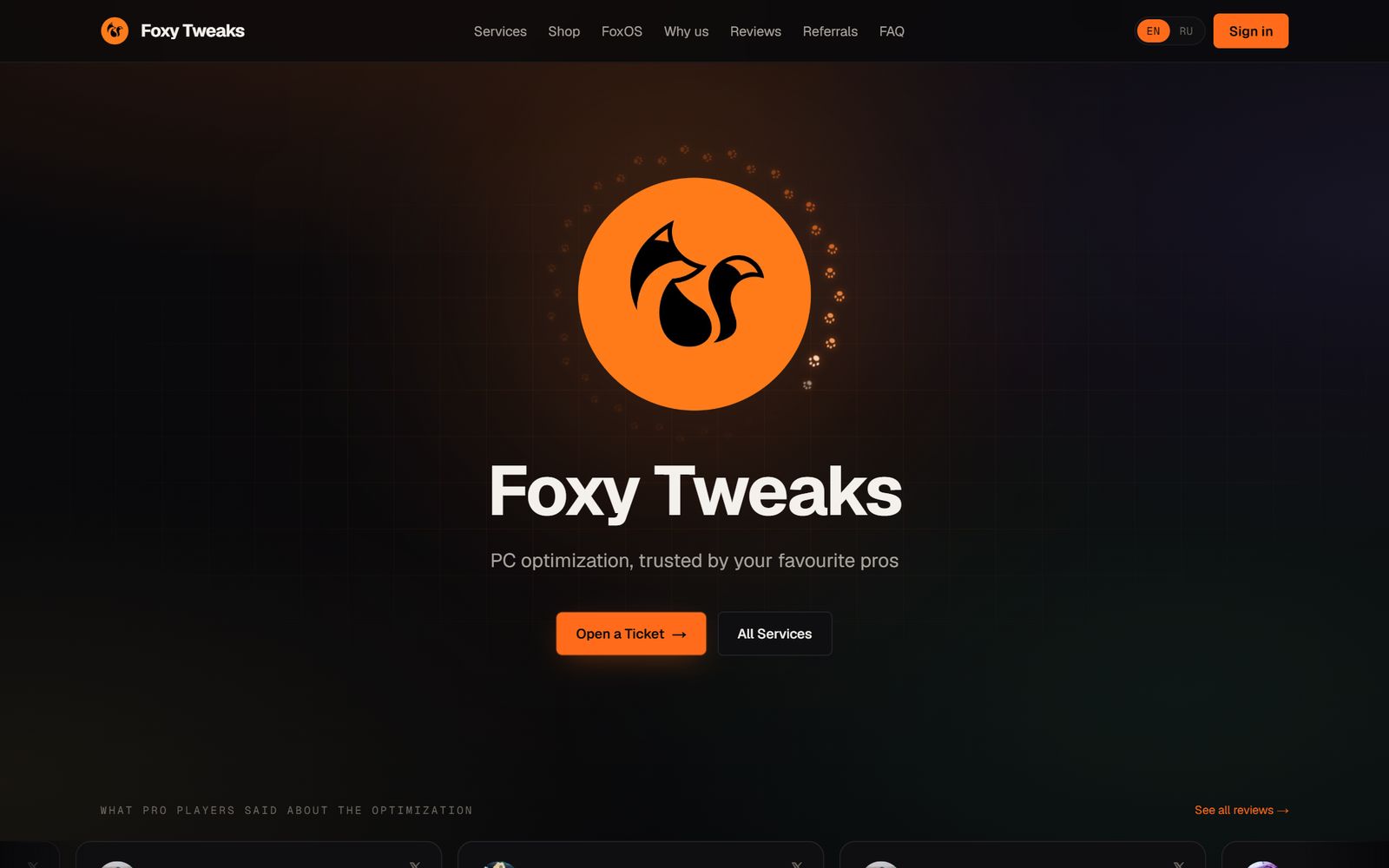 The Foxy Tweaks website home page